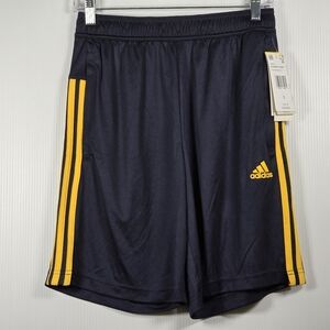 NWT Adidas Men's Black With Gold Stripe Athletic Shorts Size S Activewear B-ball